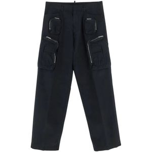 Dsquared2 Herenmode Broeken , Black , Heren , Maat: S