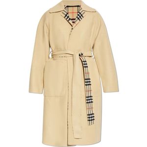Burberry, Dames, Mantels, Beige, Maat: XS Wol,