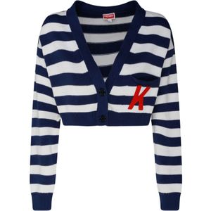 Kenzo - Gestreept Vest - Wit - Marineblauw - Katoen - Knoopsluitingen