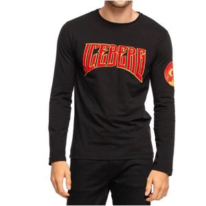 Iceberg, Heren, Tops, Zwart, Maat: L Katoen,