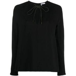 Ferragamo, Dames, Tops, Zwart, Maat: 2XS Leer,