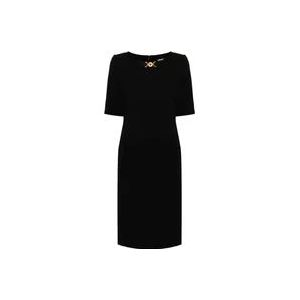 Versace Zwarte Viscose Sable Jurk , Black , Dames , Maat: L