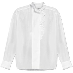Marant étoile, Dames, Blouses & Shirts, Wit, Maat: S Katoen,