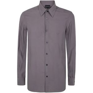Emporio Armani, Heren, Overhemden, Paars, Maat: XL Katoen,