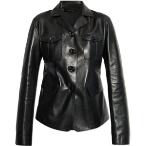 Tom Ford, Dames, Jassen, Zwart, Maat: XS Leer,