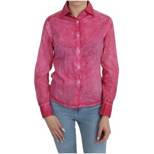 Ermanno Scervino - Collared Long Sleeve Polo Blouse - Pink - Poloshirt