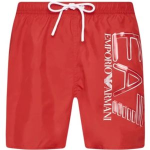 Emporio Armani Ea7, Heren, Badkleding, Rood, Maat: S