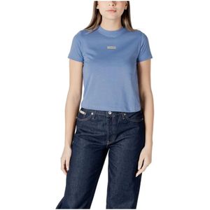 Calvin Klein Jeans, Dames, Tops, Blauw, Maat: XS Katoen,