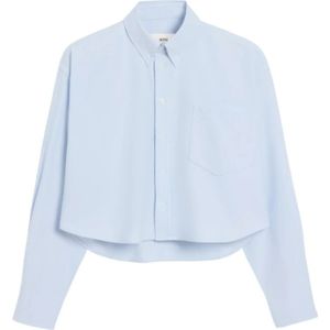 Ami Paris, Dames, Blouses & Shirts, Blauw, Maat: S