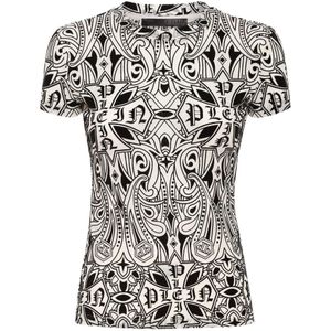 Philipp Plein, Dames, Tops, Zwart, Maat: XS Tulle,