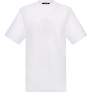 Roberto Cavalli, Heren, Tops, Wit, Maat: XL Katoen,