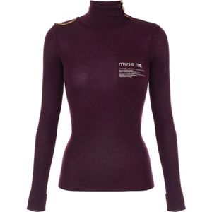 Elisabetta Franchi - Gebreide Coltrui - Paars - Dames