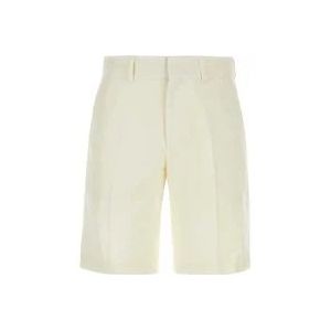 Casablanca Koele Ivory Gabardine Bermuda Shorts , White , Heren , Maat: M