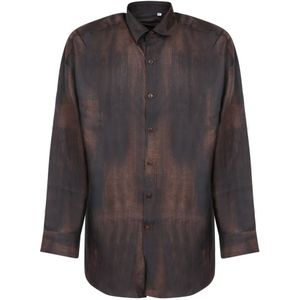 Costumein, Heren, Overhemden, Bruin, Maat: L