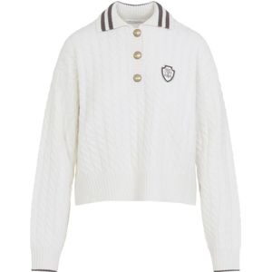 Brunello Cucinelli, Dames, Tops, Wit, Maat: S Kasjmier,
