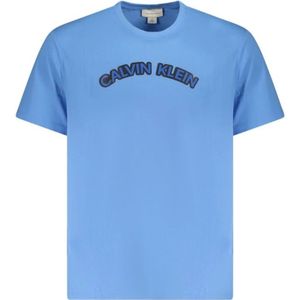 Calvin Klein, Heren, Tops, Blauw, Maat: XL Katoen,