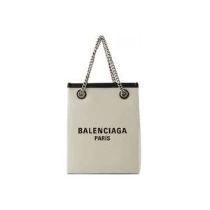 Balenciaga Katoenen Handtas met Afneembare Zak , Beige , Dames , Maat: ONE Size