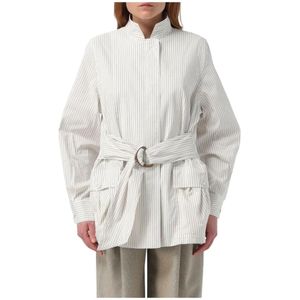 Shirt - Wit - Met Stripes - Katoen - Lange Mouwen