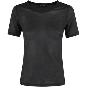 Roberto Collina, Dames, Tops, Zwart, Maat: M Katoen,
