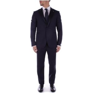 Tagliatore, Heren, Pakken, Blauw, Maat: M Zijde,