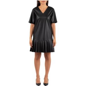 Max Mara, Dames, Jurken, Zwart, Maat: M Leer,