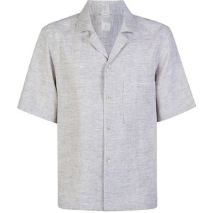 Eleventy, Heren, Overhemden, Blauw, Maat: S Linnen,