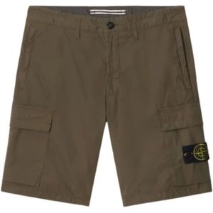 Stone Island, Heren, Korte broeken, Groen, Maat: W34 Katoen,