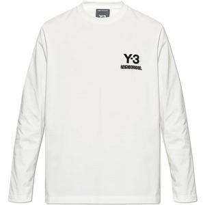 Y-3, unisex, Tops, Wit, Maat: L Katoen,