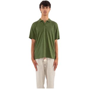 MC2 Saint Barth, Heren, Tops, Groen, Maat: 2XL Linnen,