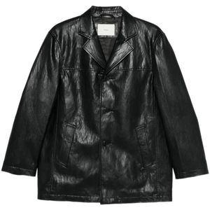 Dunst, Dames, Jassen, Zwart, Maat: S Leer,