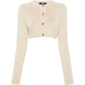 Versace Barok Jacquard Cardigan Beige , Beige , Dames , Maat: XS