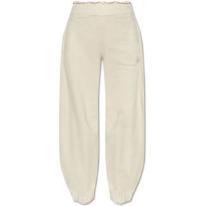 Moncler, Dames, Broeken, Beige, Maat: S Katoen,