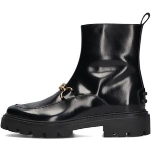 Tod's - Enkellaarsjes - Zwart - Glanzende Afwerking