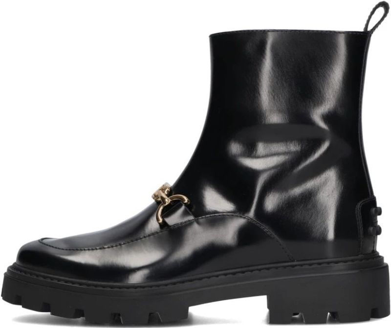 Tod's - Enkellaarsjes - Zwart - Glanzende Afwerking