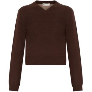 Tory Burch, Dames, Truien, Bruin, Maat: XS Wol,