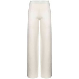 Max Mara Studio, Dames, Broeken, Wit, Maat: L Viscose,