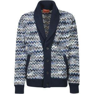 Missoni, Heren, Truien, Blauw, Maat: S Wol,