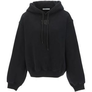 T by Alexander Wang, Dames, Sweatshirts & Hoodies, Zwart, Maat: XS