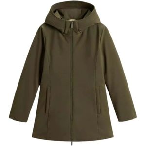 Woolrich, Dames, Mantels, Groen, Maat: M Leer,