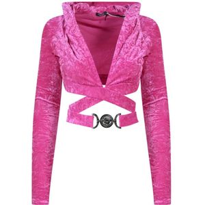 Versace, Dames, Tops, Roze, Maat: XS Velours,