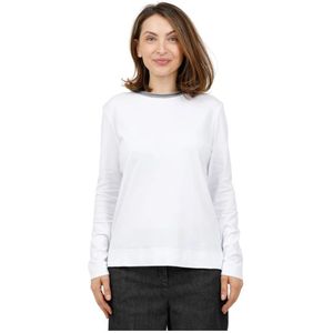 Gran Sasso, Dames, Sweatshirts & Hoodies, Wit, Maat: L Katoen,