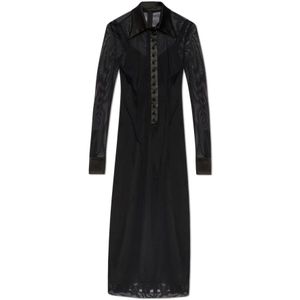Dolce & Gabbana, Dames, Jurken, Zwart, Maat: 2XS Leer,