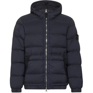 Stone Island, Heren, Jassen, Blauw, Maat: 2XL Leer,
