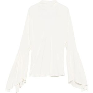 Pinko - Bratz Blouse - Wit - Acetaat-zijdemix - Lange Mouwen