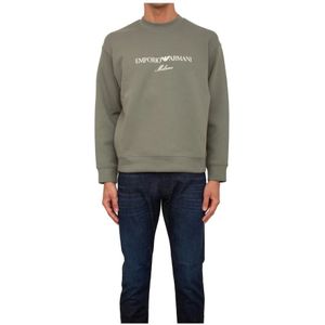 Emporio Armani, Heren, Sweatshirts & Hoodies, Groen, Maat: M Katoen,
