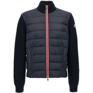 Moncler - Gewatteerd Vest - Blauw - Donsgevuld - Katoen