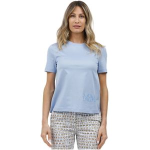 Max Mara, Dames, Tops, Blauw, Maat: S Katoen,
