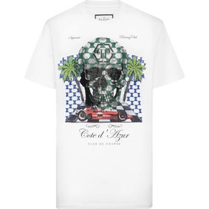 Philipp Plein, Heren, Tops, Wit, Maat: S Katoen,