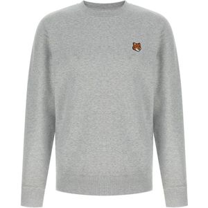 Maison Kitsuné, Heren, Sweatshirts & Hoodies, Grijs, Maat: M Katoen,