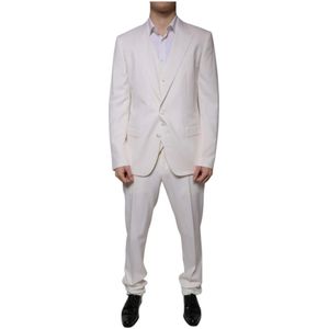 Dolce & Gabbana, Heren, Pakken, Wit, Maat: XL